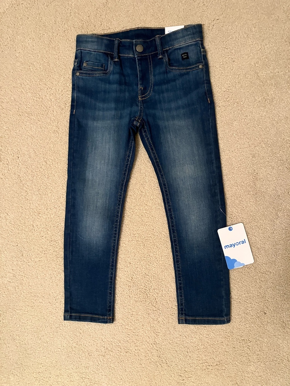 NWT Boys Mayoral Dark Blue Skinny Jeans